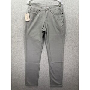 Collars & Co. Pants Mens 30x32 Gray Stretch Twill 5-Pocket Casual Preppy
